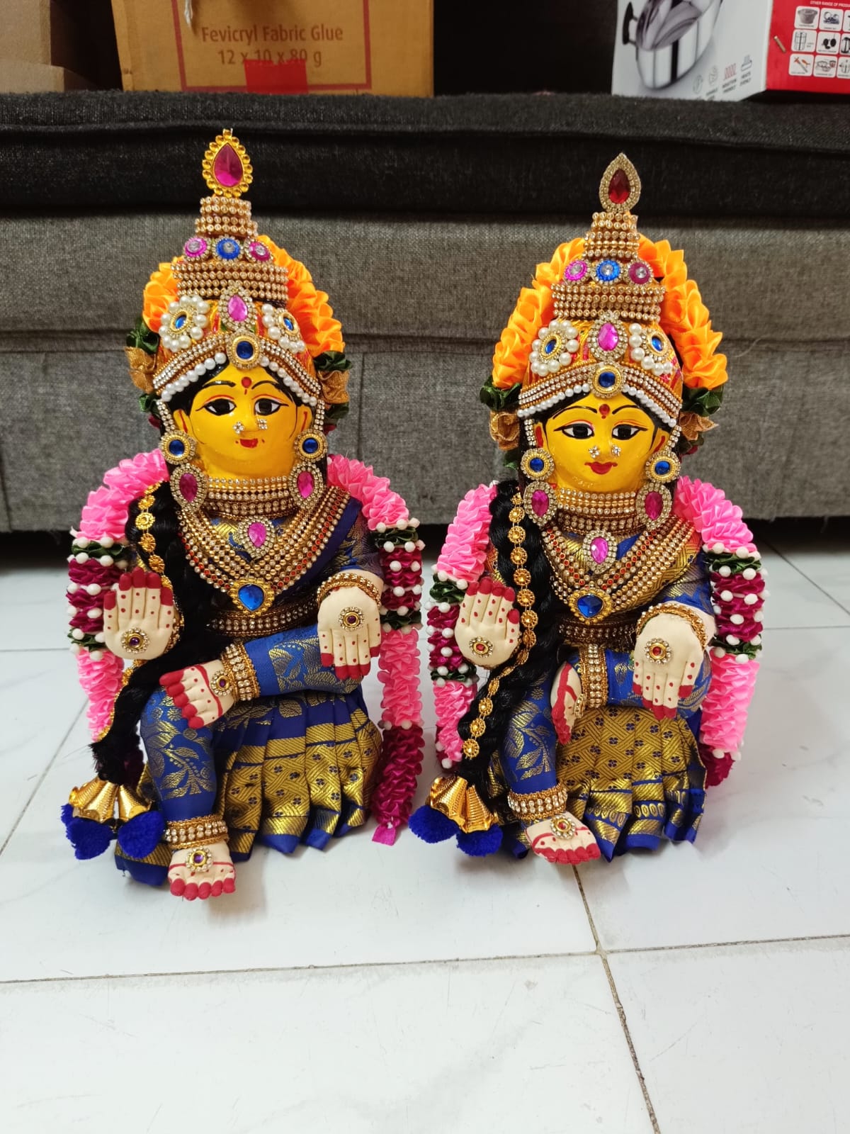 Ambal - 14 inches Handmade doll with fiber face - Blue colour