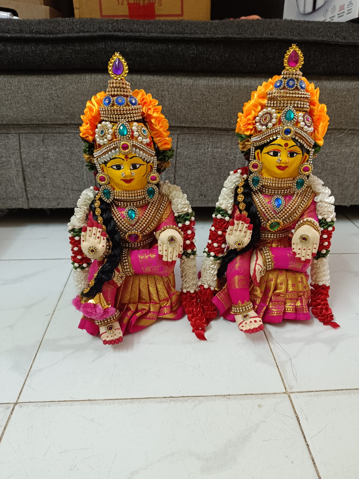 Ambal - 14 inches Handmade doll with fiber face - Pink colour