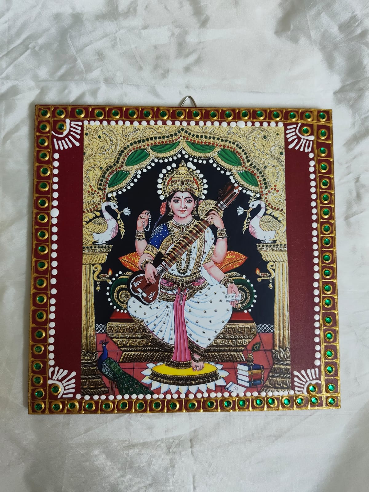 Return gifts - Frame 8X8 - Saraswathi idol white colour