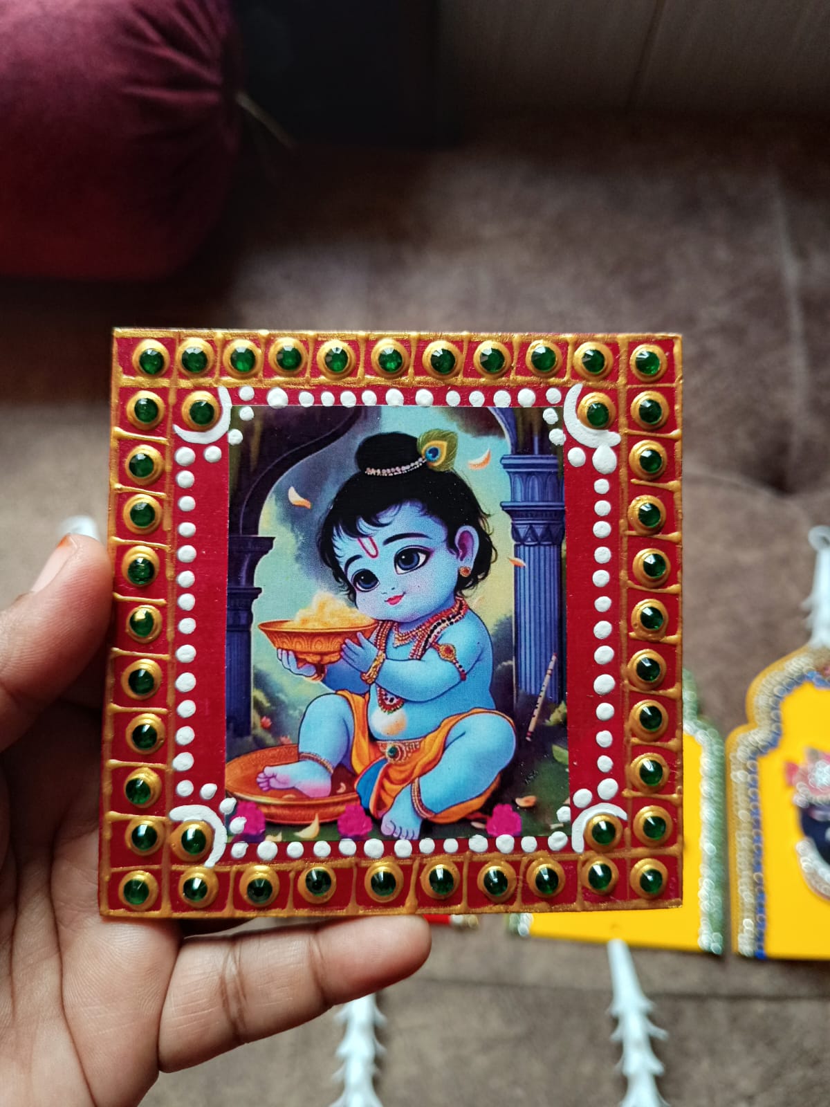 Return gifts - 4x4 Fridge magnet - Bbay krishna