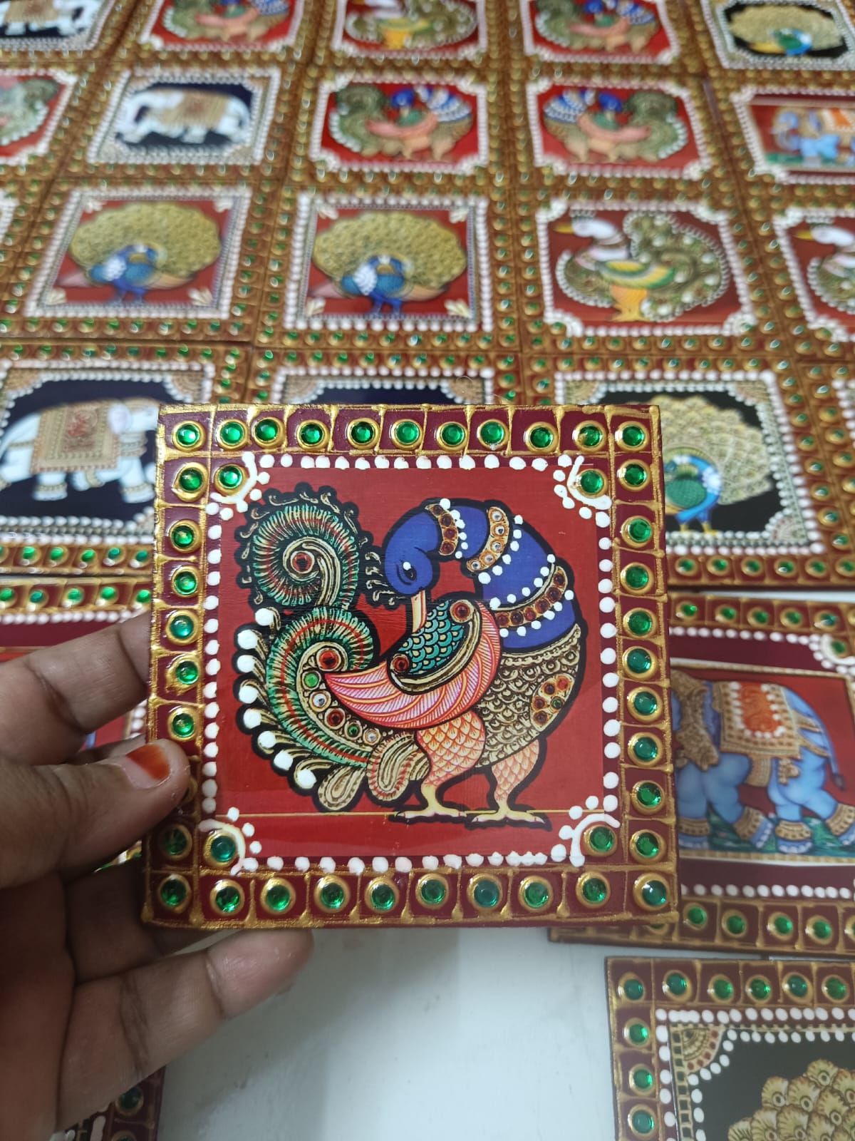 Return gifts - 4x4 Fridge magnet - Peacock variety