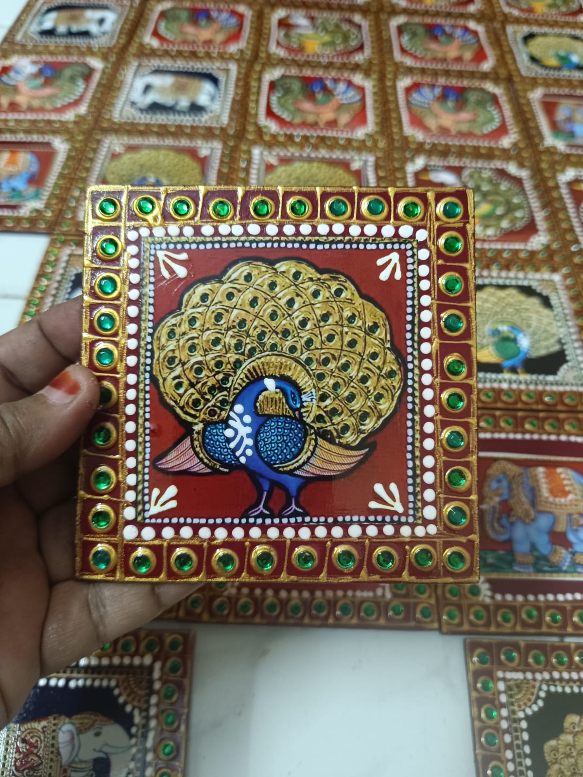 Return gifts - 4x4 Fridge magnet - Peacock