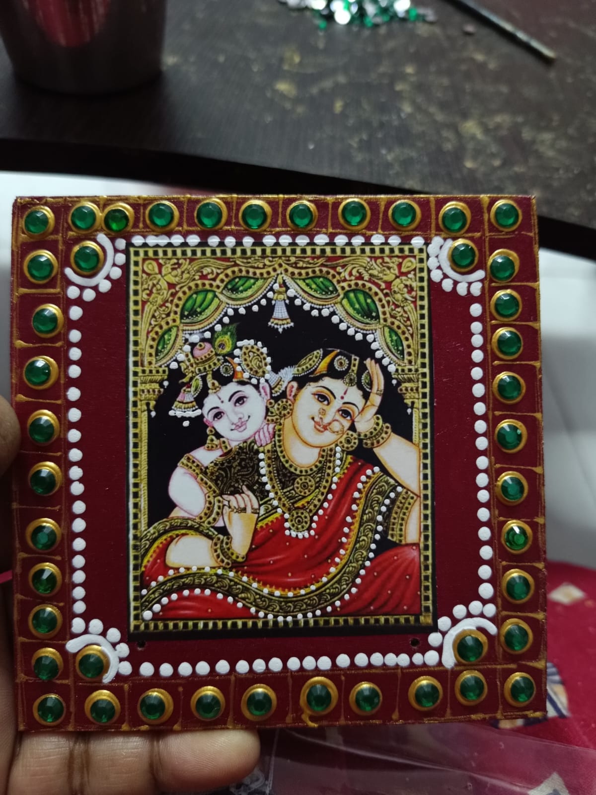 Return gifts - 4x4 Fridge magnet -Krishna with Mother