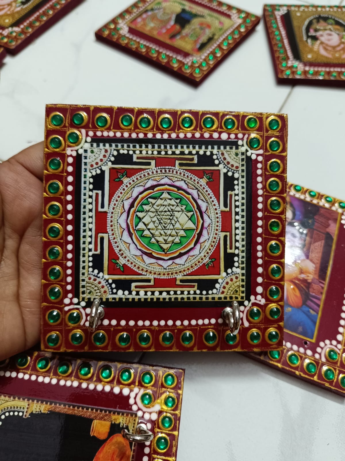 Return gifts - 4X4 Key holder - Yantra art
