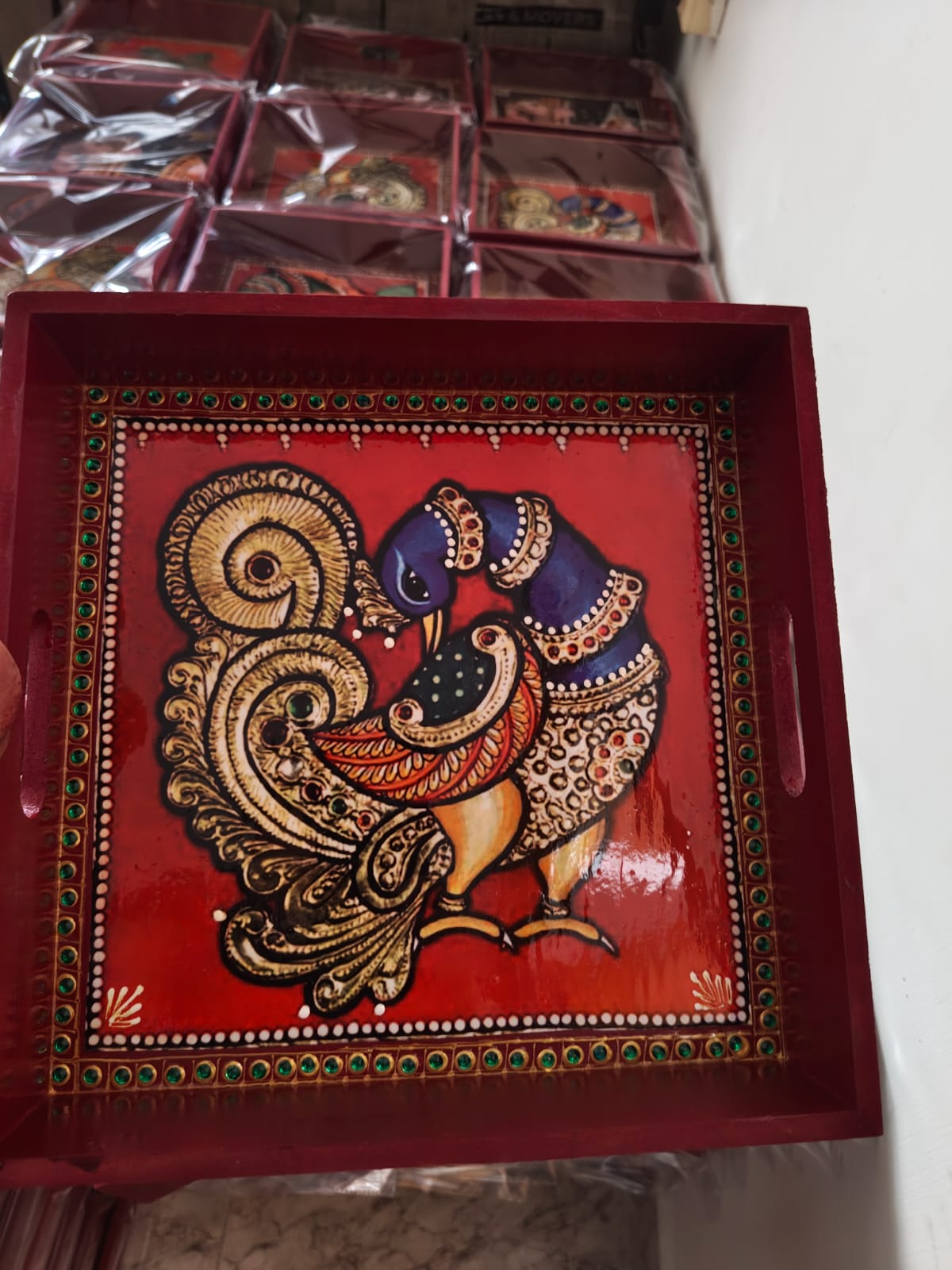Return gifts - Tray 10x10 - Peacock V2