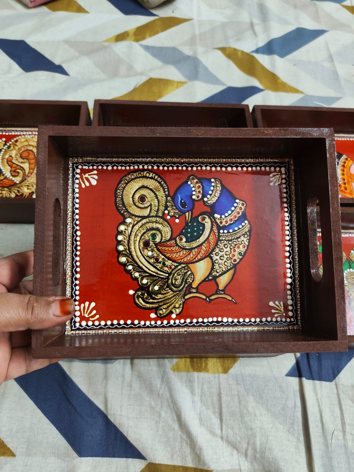 Return gifts - Tray 6X8 - Peacock