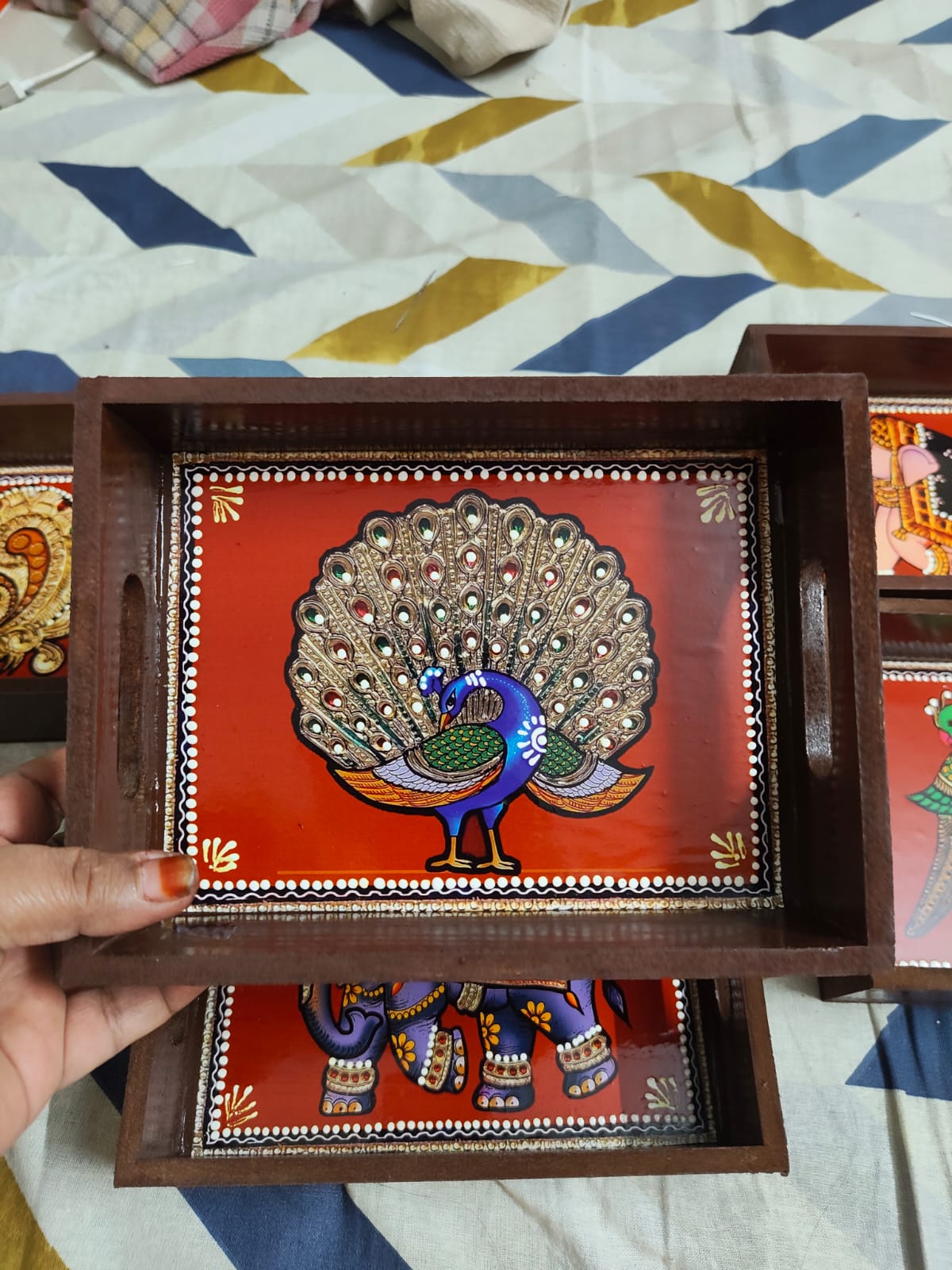 Return gifts - Tray 6x8 - Peacock V1