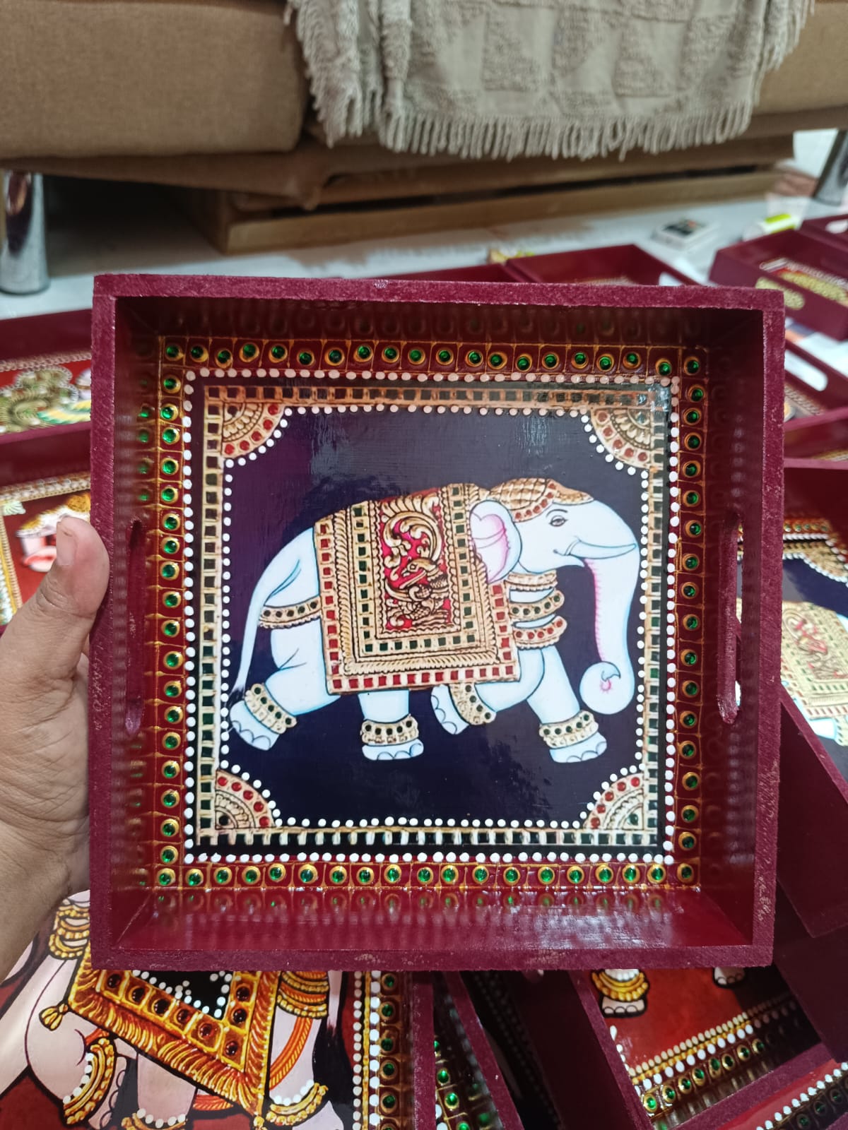 Return gifts - Tray 8x8 - Elephant
